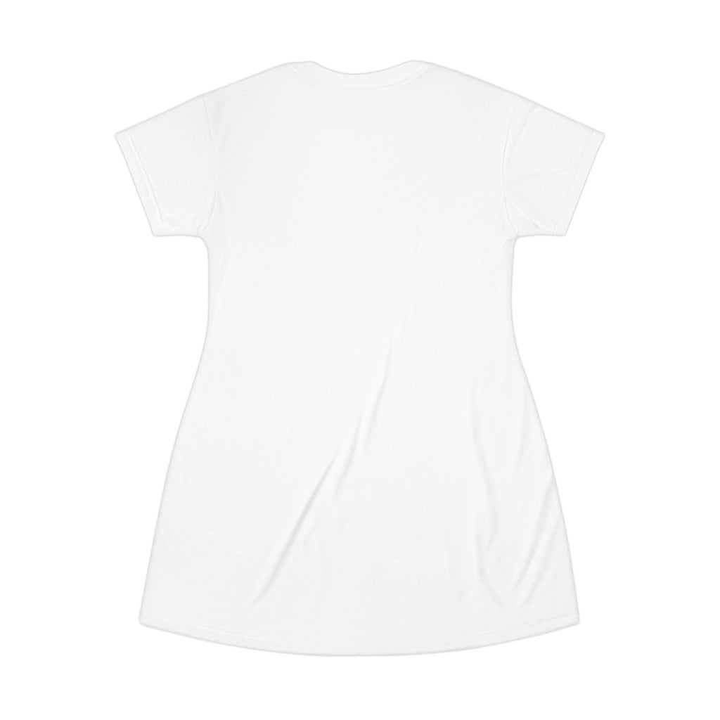 Sunkissed Script T-Shirt Dress — Casual Beachy Women's AOP Dress