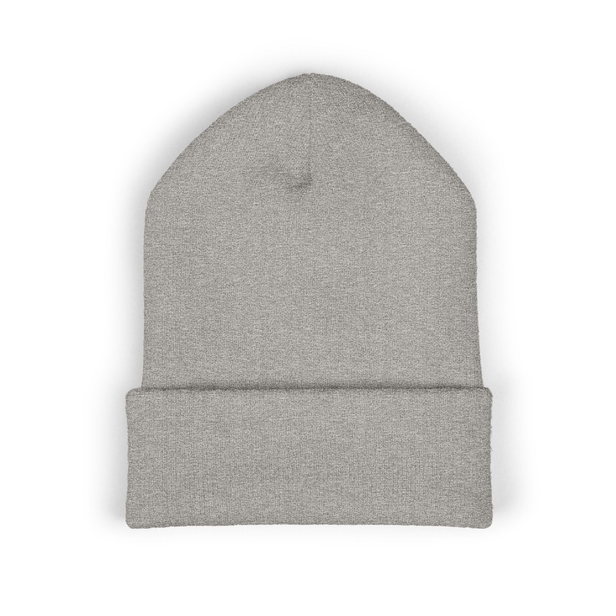 Embroidered Classic Cuffed Beanie — Minimal Gold Logo Knit Hat