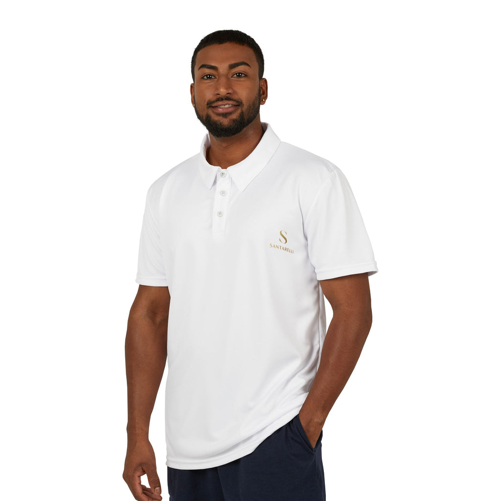 Classic White Polo Shirt with Subtle Left-Chest Logo — Men's & Women's Casual Workwear
