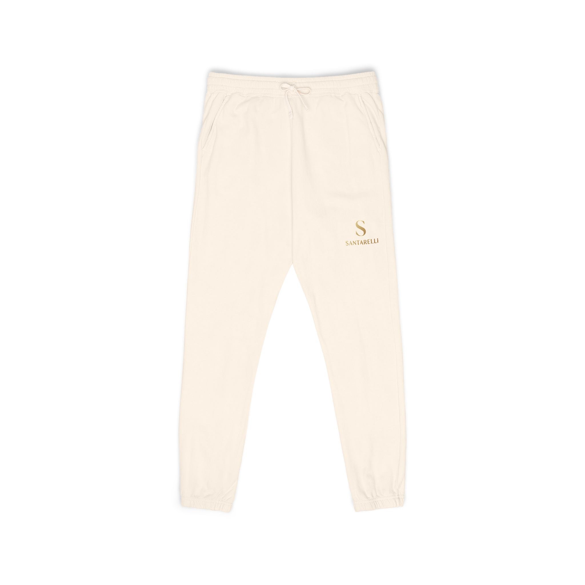 Embroidered Sage Fleece Sweatpants — Cozy Joggers with Minimal Script Logo