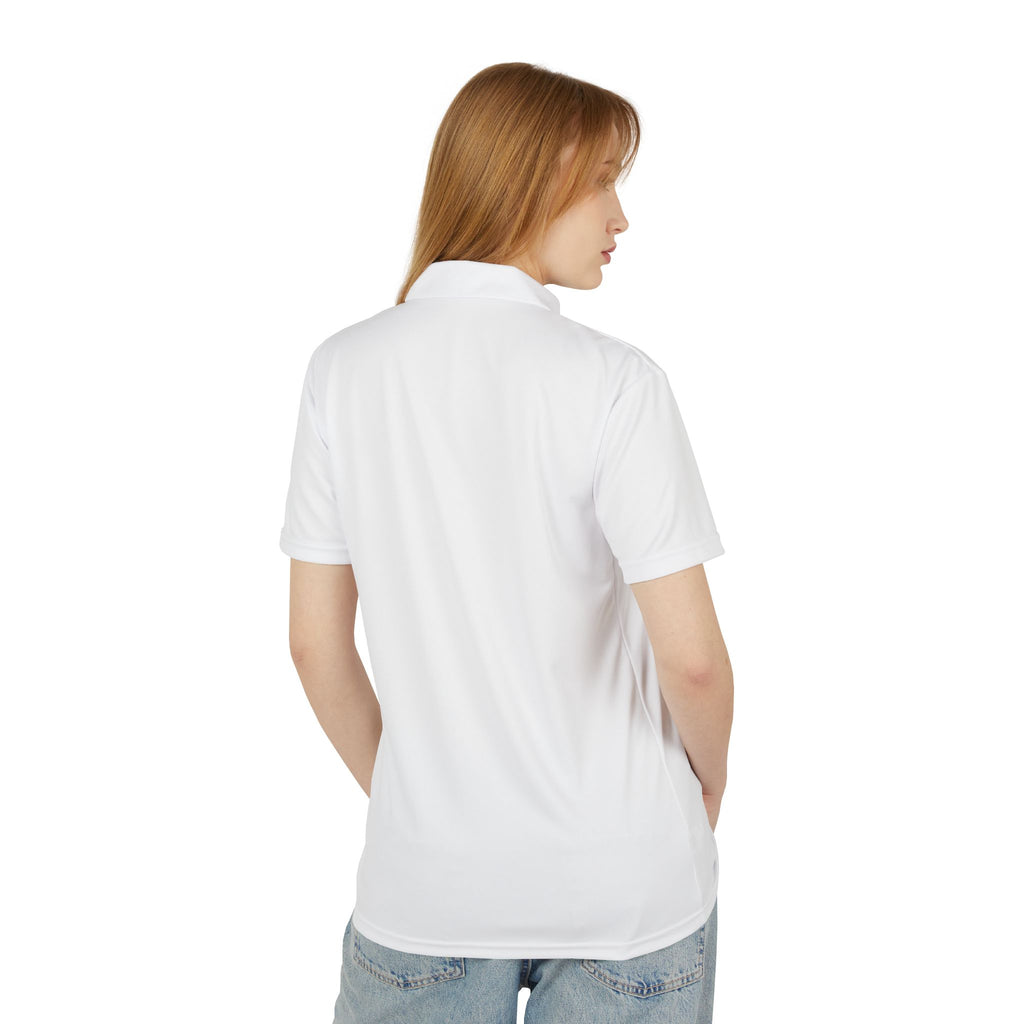 Classic White Polo Shirt with Subtle Left-Chest Logo — Men's & Women's Casual Workwear