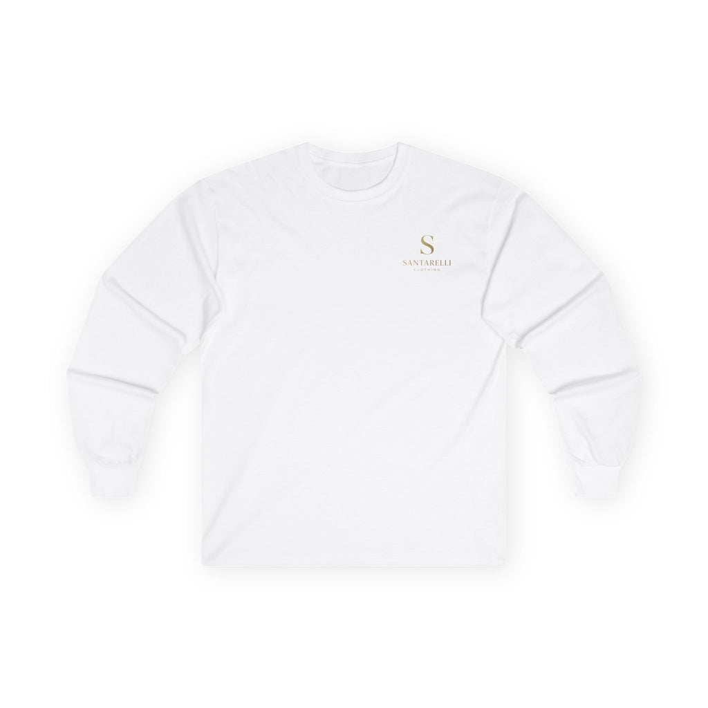 Minimal Monogram S Logo Long Sleeve Tee | White Chest Print