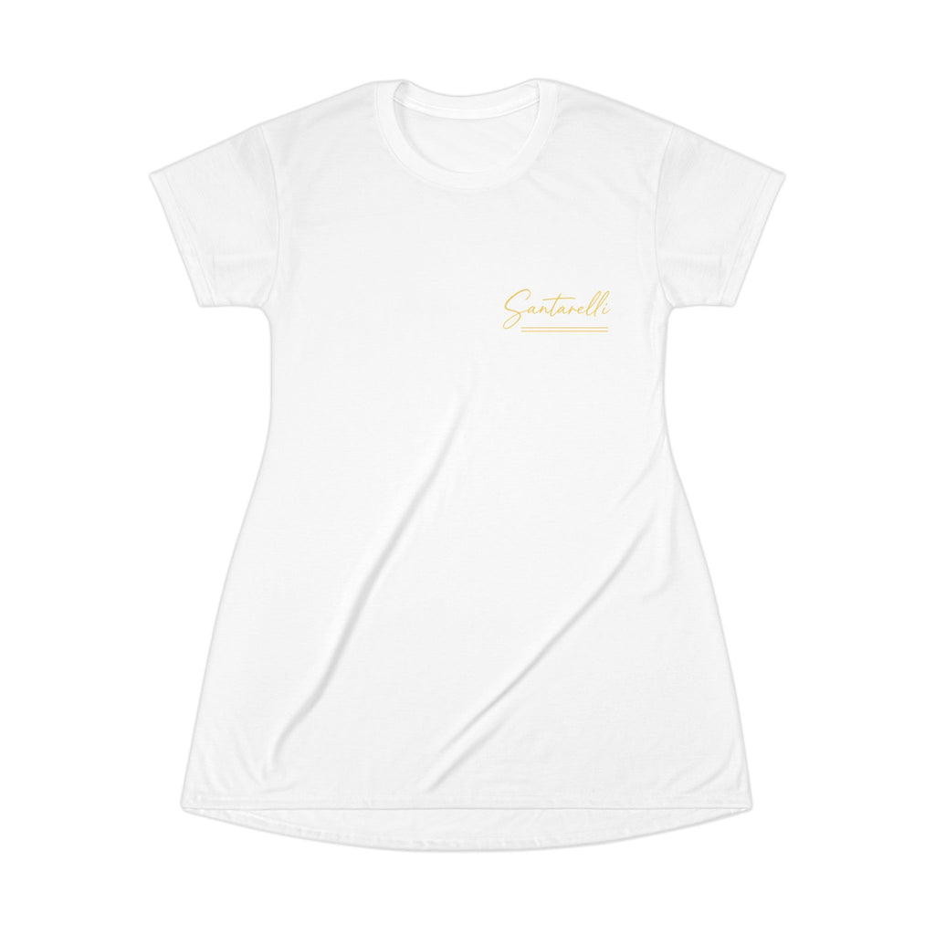 Sunkissed Script T-Shirt Dress — Casual Beachy Women's AOP Dress