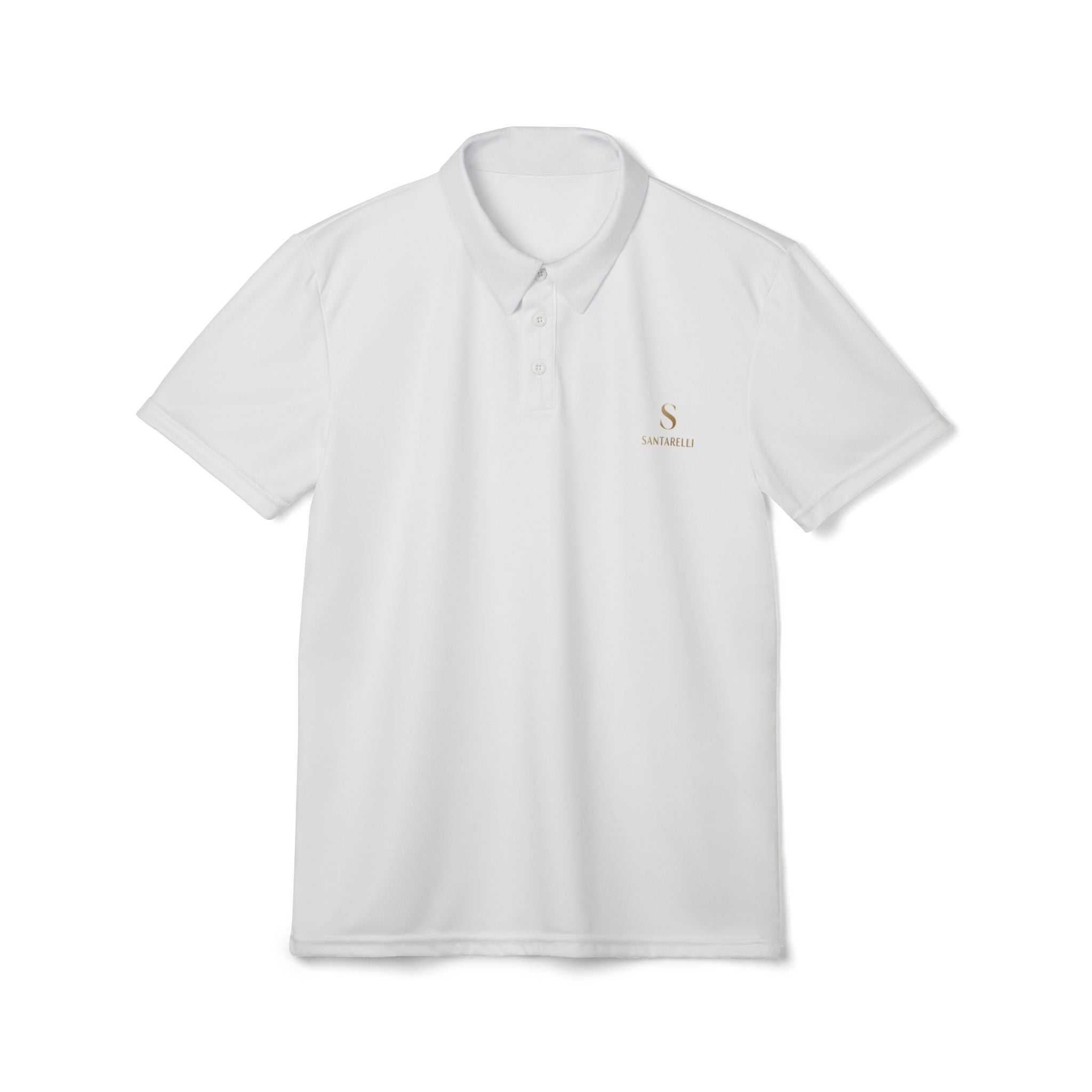 Classic White Polo Shirt with Subtle Left-Chest Logo — Men's & Women's Casual Workwear