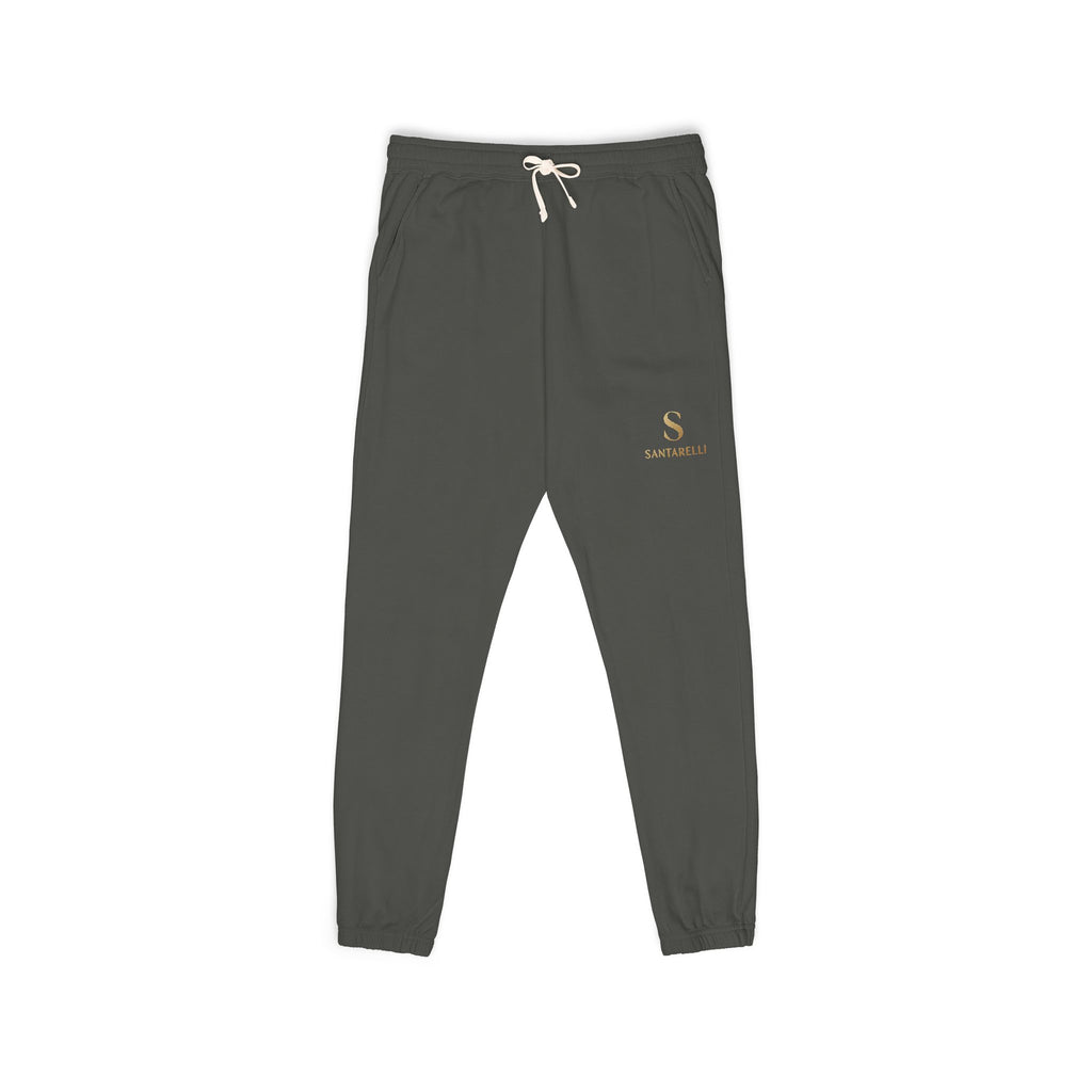 Embroidered Sage Fleece Sweatpants — Cozy Joggers with Minimal Script Logo